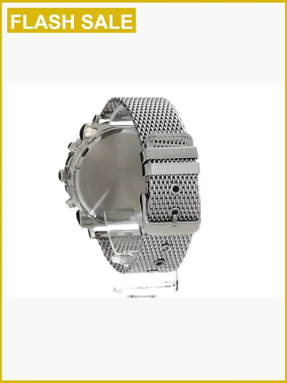 Men's Silver Mesh Watch - Analog Quartz, 48mm Case, Modern Style